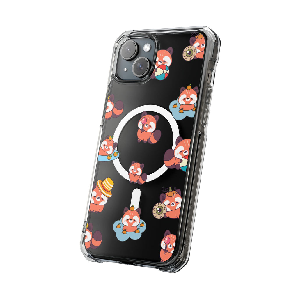 Red Panda Pattern Clear MagSafe Phone Case — Magnetic Protective Case