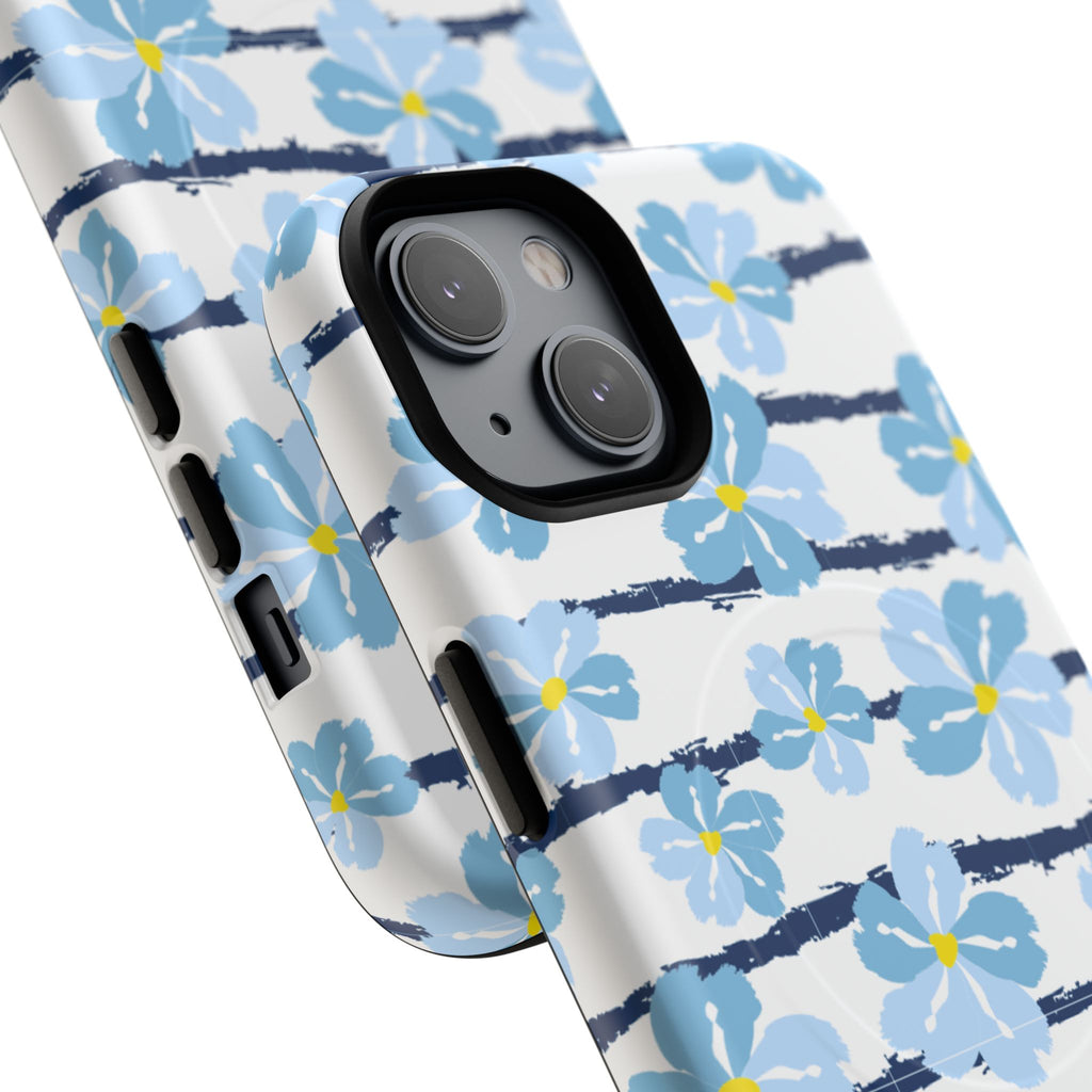 Floral Blue Tie-Dye Tough Magnetic Phone Case
