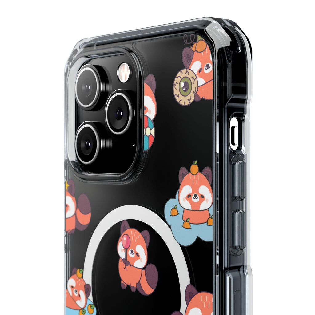 Red Panda Pattern Clear MagSafe Phone Case — Magnetic Protective Case