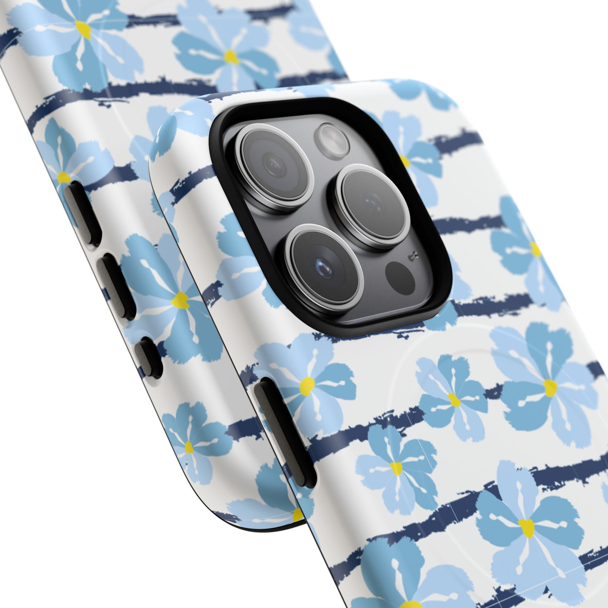 Floral Blue Tie-Dye Tough Magnetic Phone Case