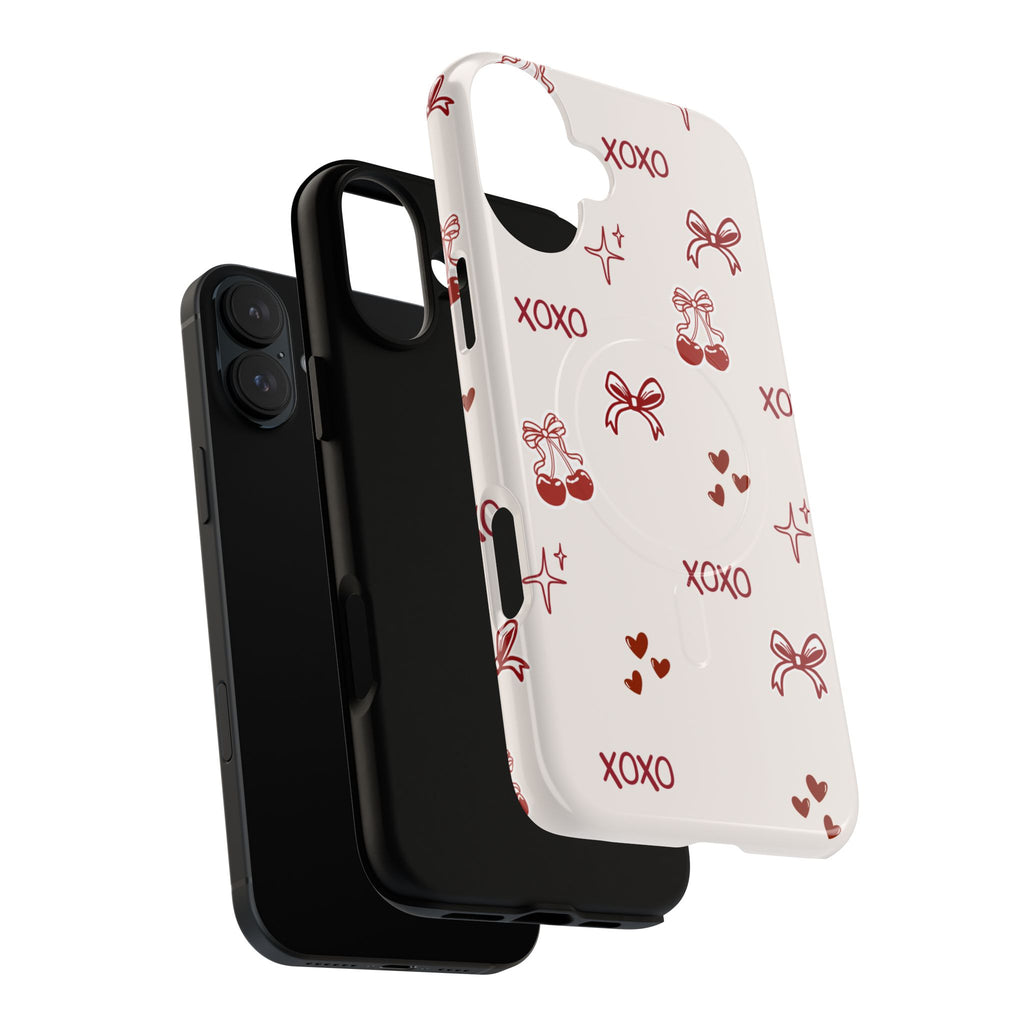 Pink Checker Heart Phone Case — Cute Protective Magnetic Case