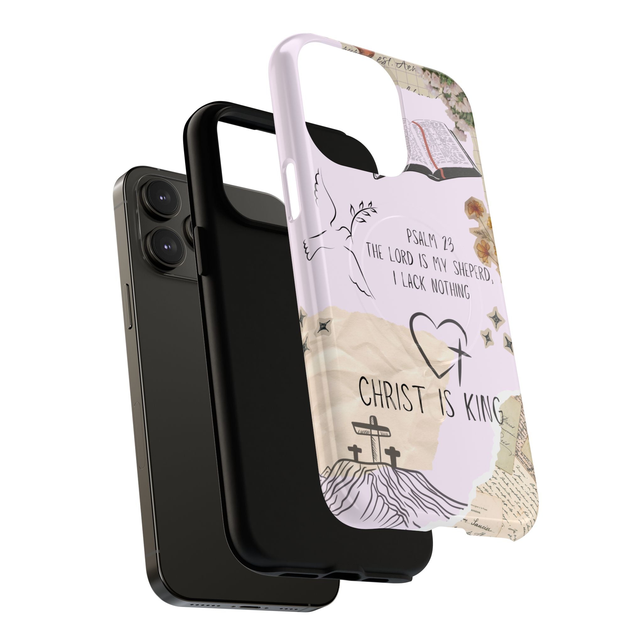 MagSafe Phone Case — "Christ Is King" Psalm 23 Tough Magnetic Case