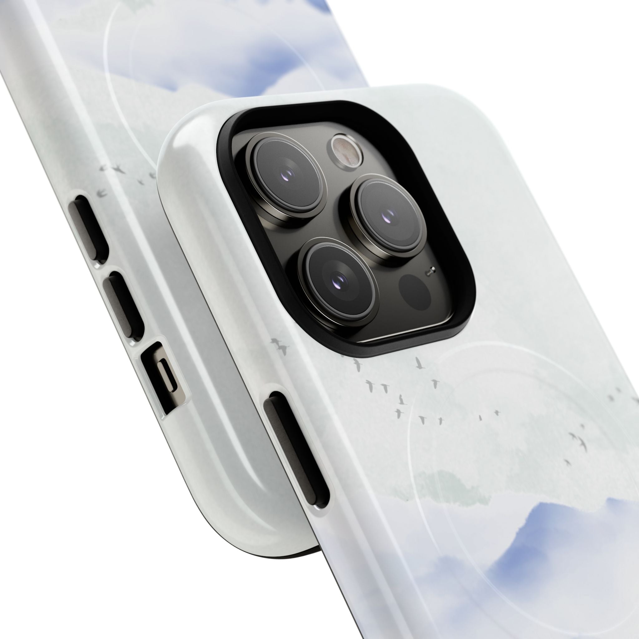 Magnetic Tough Phone Case — Serene Watercolor Mountain Design