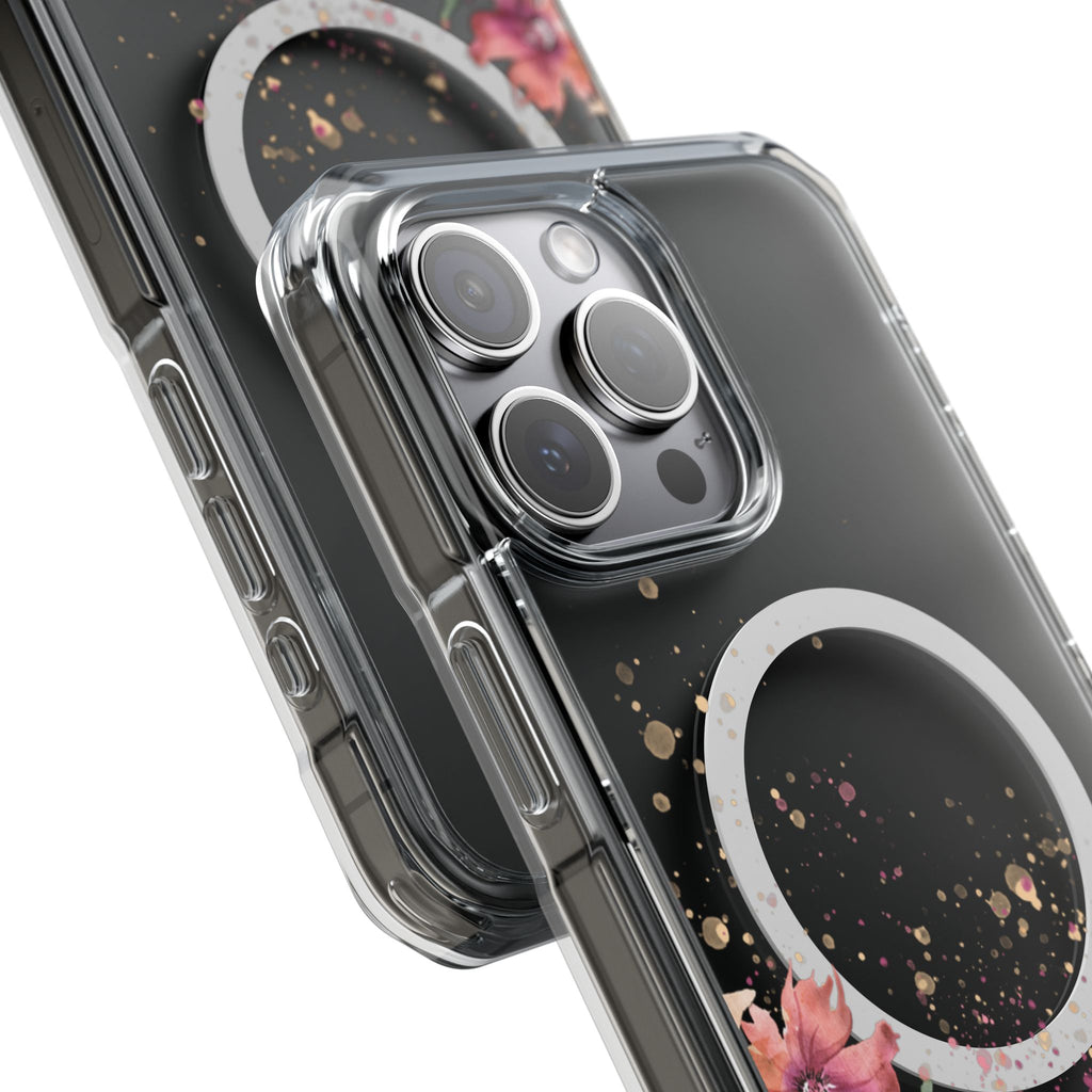 MagSafe Clear Phone Case — Pink Floral Protective Case