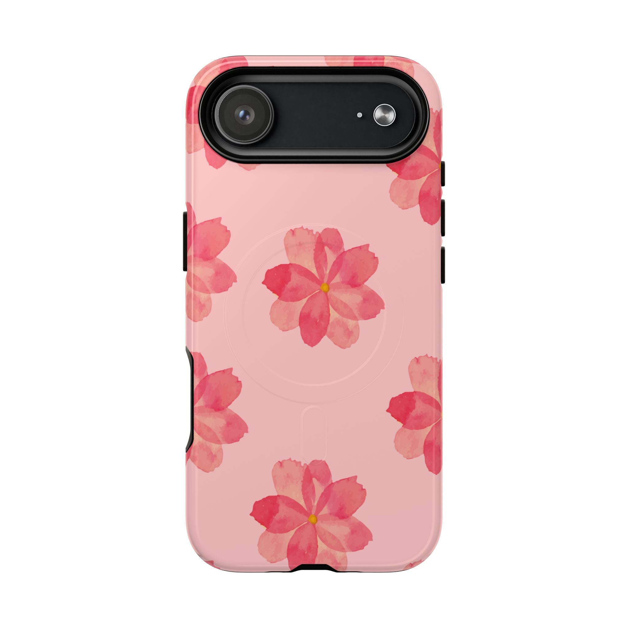 Pink Floral Tough Magnetic Phone Case — Sakura Blossom Protective Cover