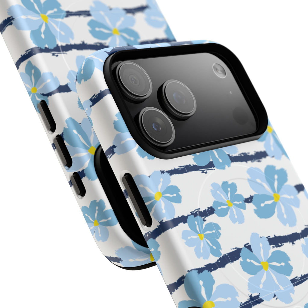 Floral Blue Tie-Dye Tough Magnetic Phone Case