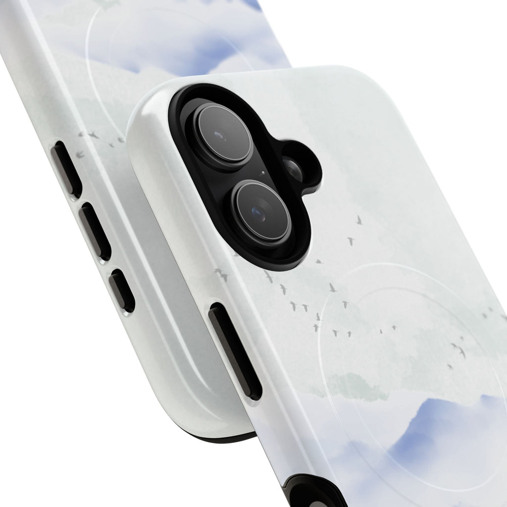 Magnetic Tough Phone Case — Serene Watercolor Mountain Design