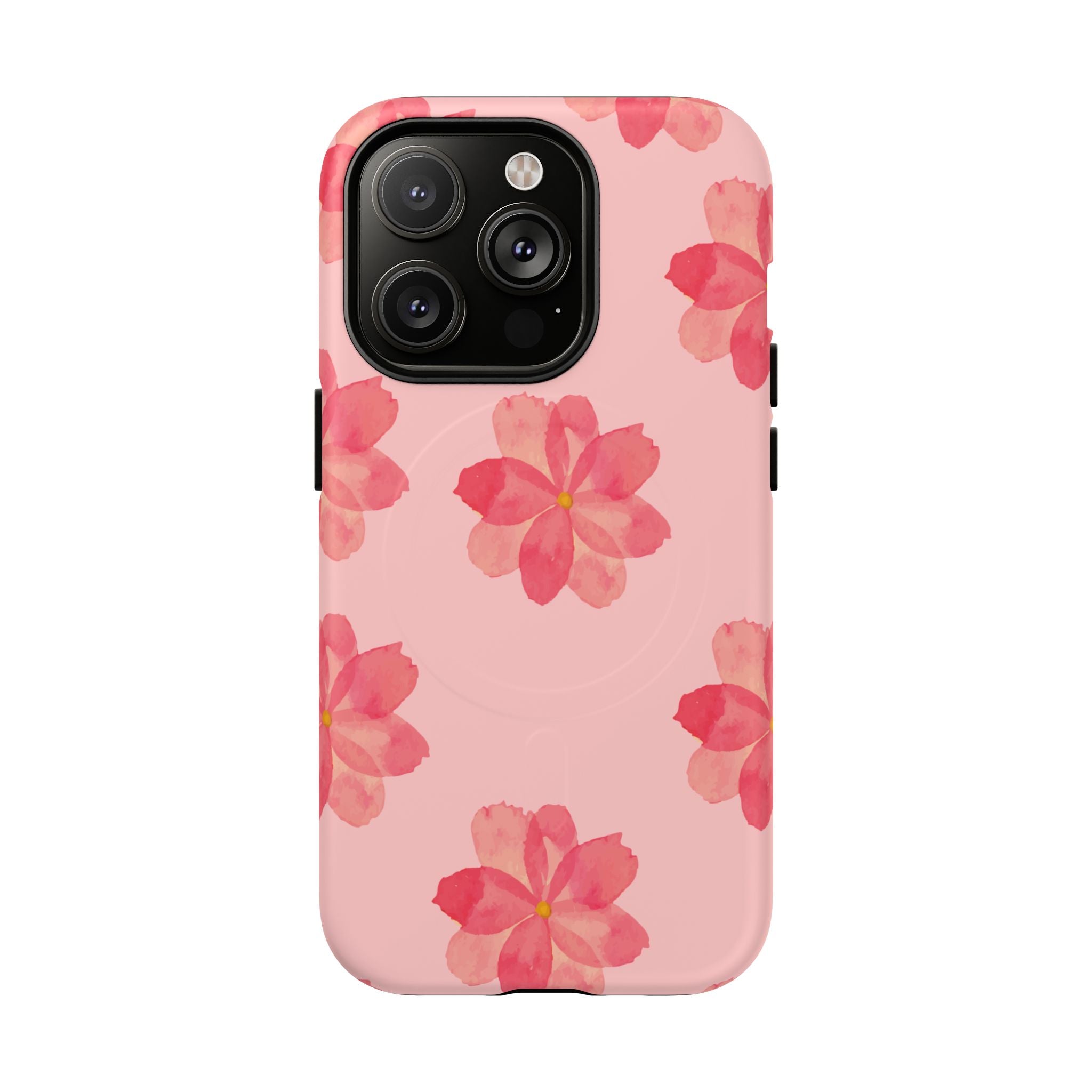 Pink Floral Tough Magnetic Phone Case — Sakura Blossom Protective Cover