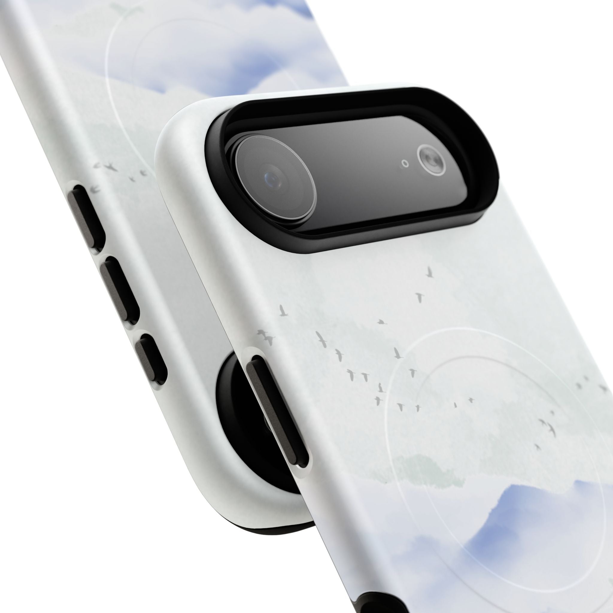 Magnetic Tough Phone Case — Serene Watercolor Mountain Design