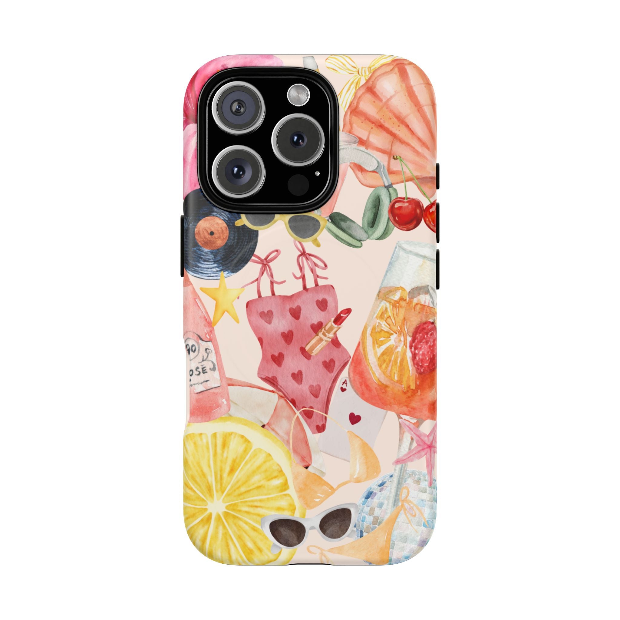 Tropical Summer Phone Case – Beach Drinks & Swimwear Magnetic Tough Case