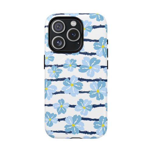 Floral Blue Tie-Dye Tough Magnetic Phone Case