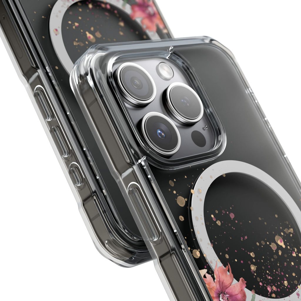 MagSafe Clear Phone Case — Pink Floral Protective Case