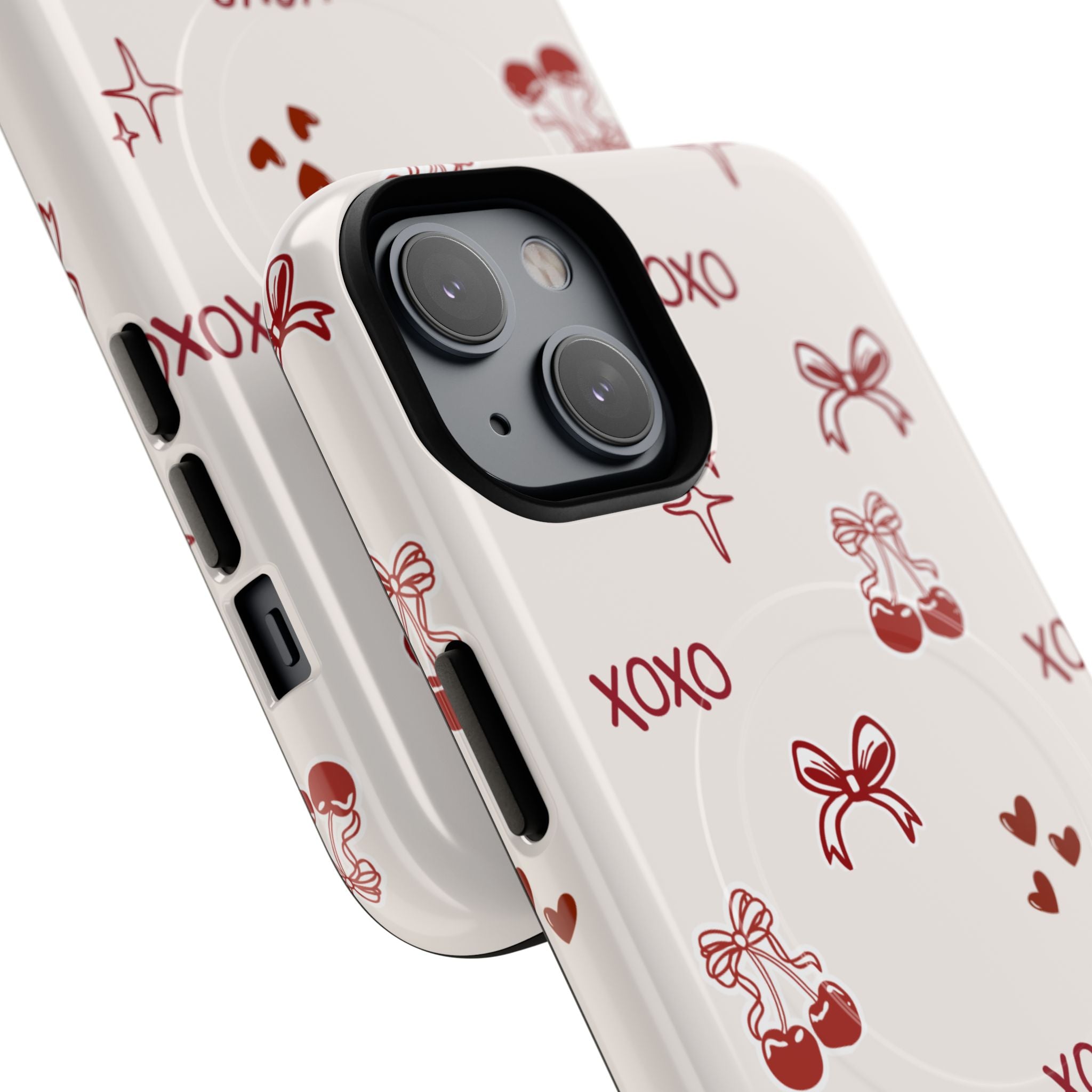 Pink Checker Heart Phone Case — Cute Protective Magnetic Case