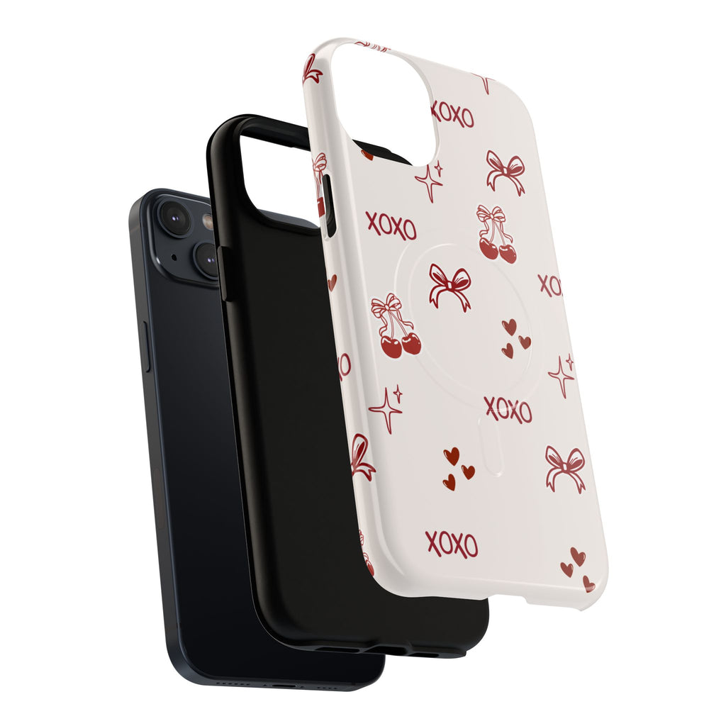 Pink Checker Heart Phone Case — Cute Protective Magnetic Case