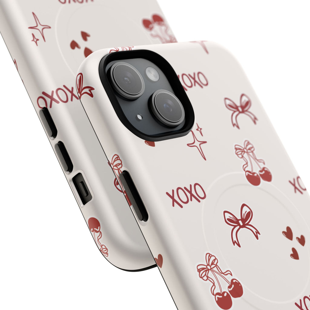 Pink Checker Heart Phone Case — Cute Protective Magnetic Case