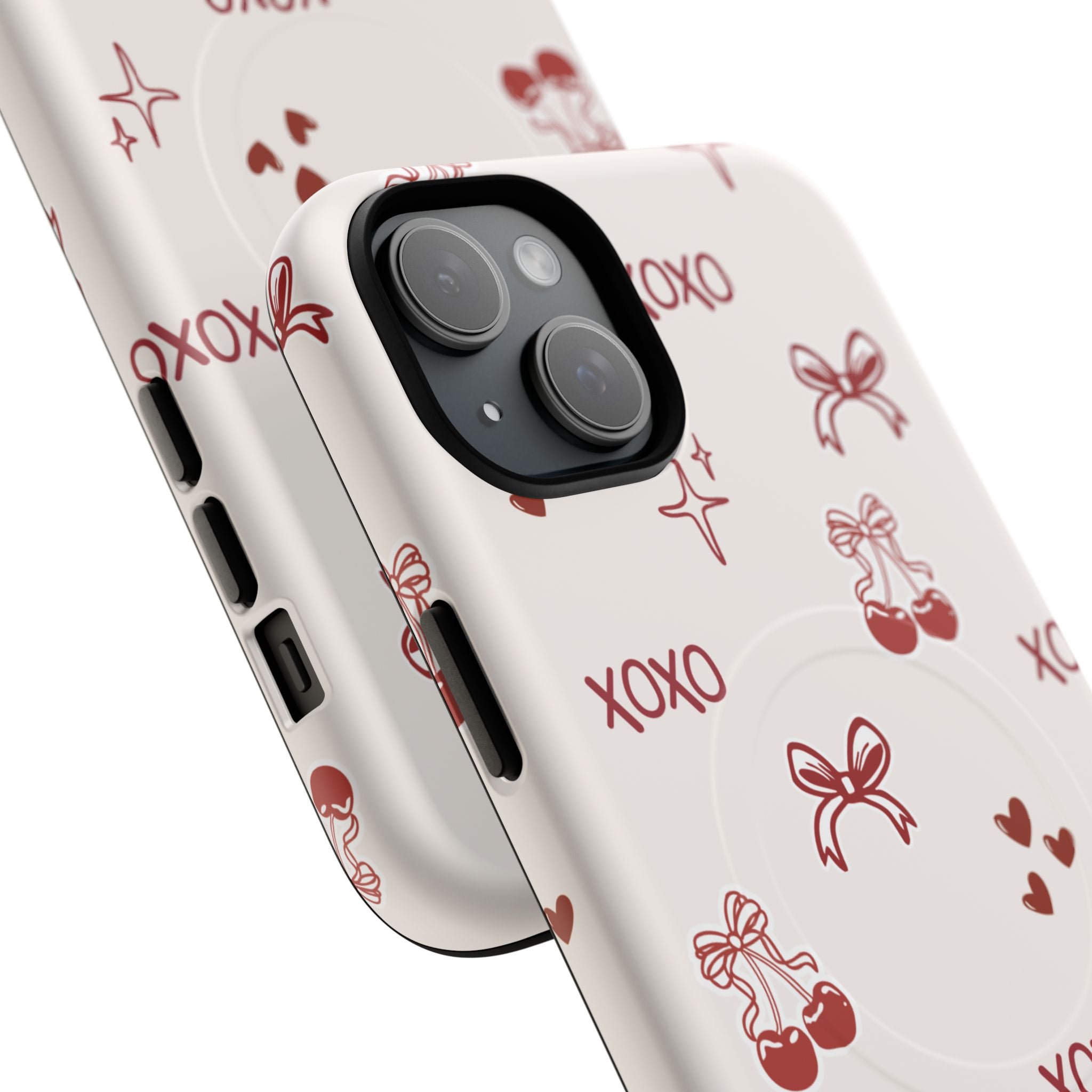 Pink Checker Heart Phone Case — Cute Protective Magnetic Case