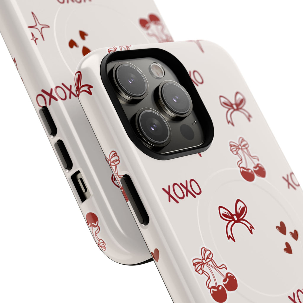 Pink Checker Heart Phone Case — Cute Protective Magnetic Case