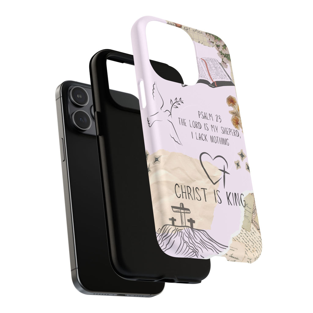 MagSafe Phone Case — "Christ Is King" Psalm 23 Tough Magnetic Case