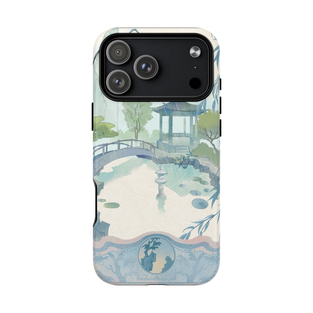 Serene Pagoda Tough Magnetic Phone Case – Watercolor Zen Garden Protection