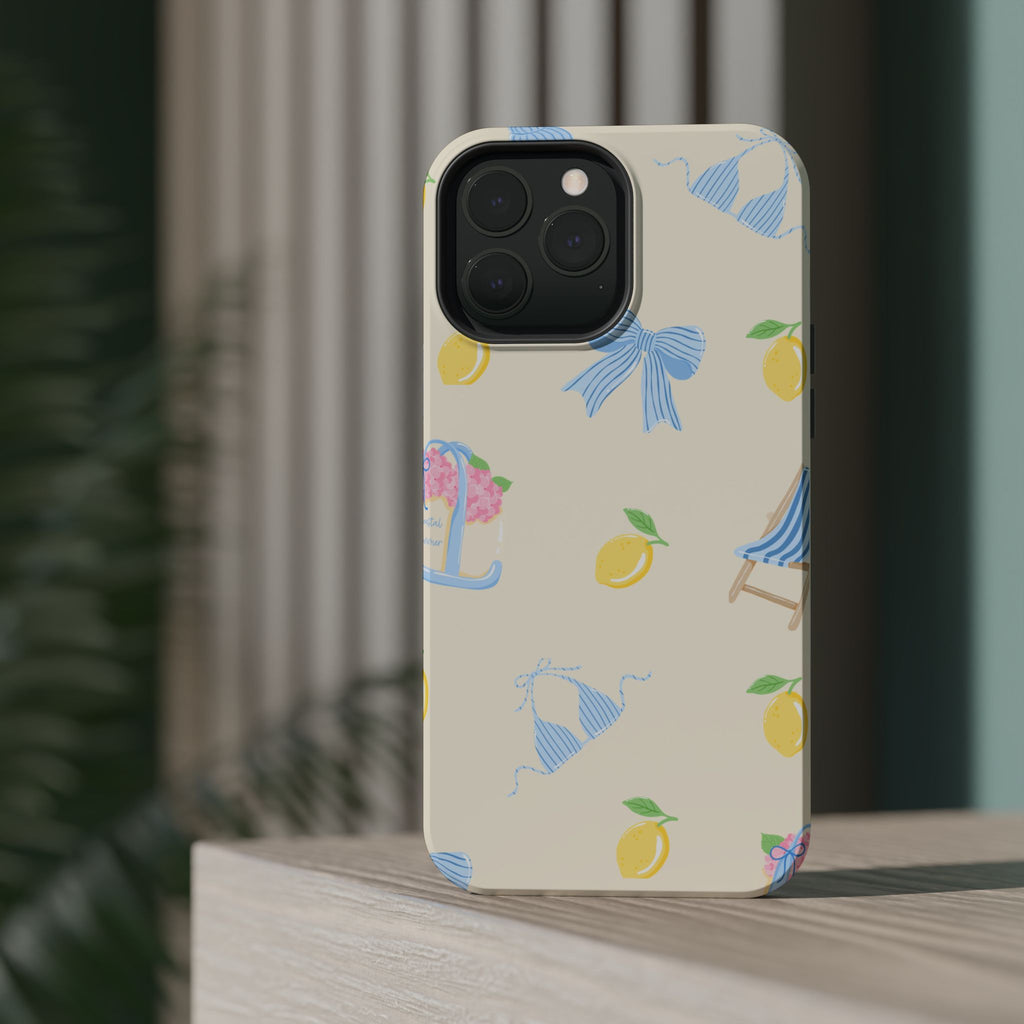 Summer Lemon Pattern Magnetic Impact Phone Case