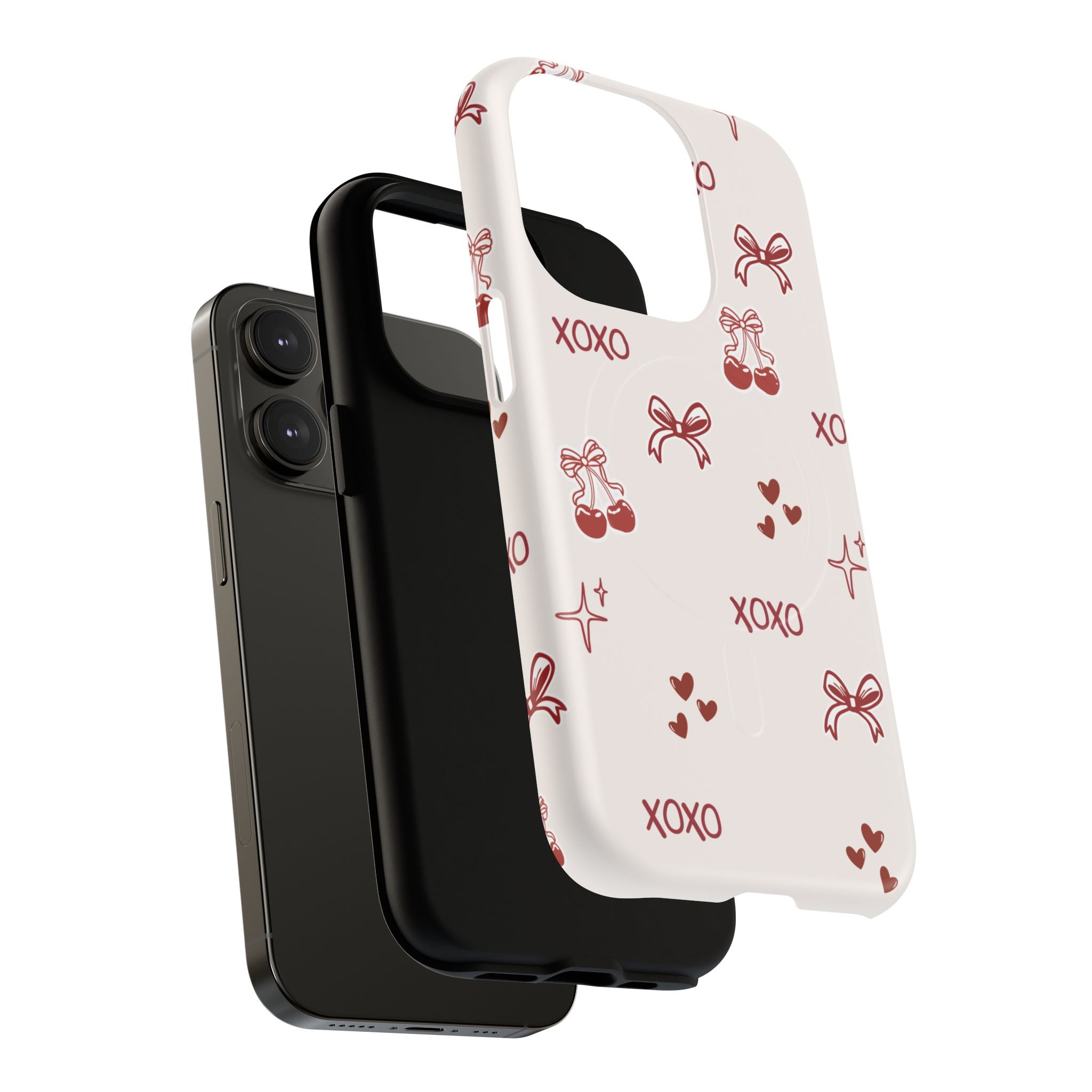 Pink Checker Heart Phone Case — Cute Protective Magnetic Case