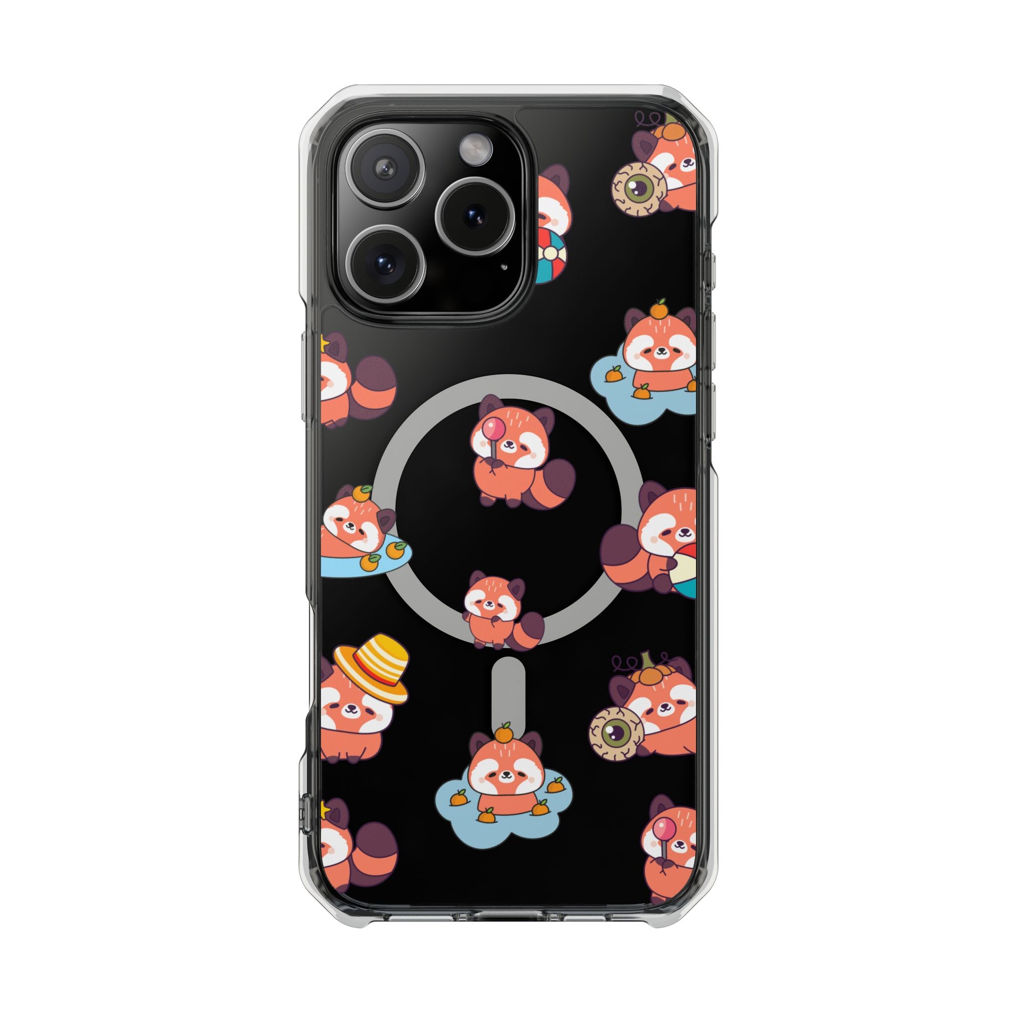 Red Panda Pattern Clear MagSafe Phone Case — Magnetic Protective Case