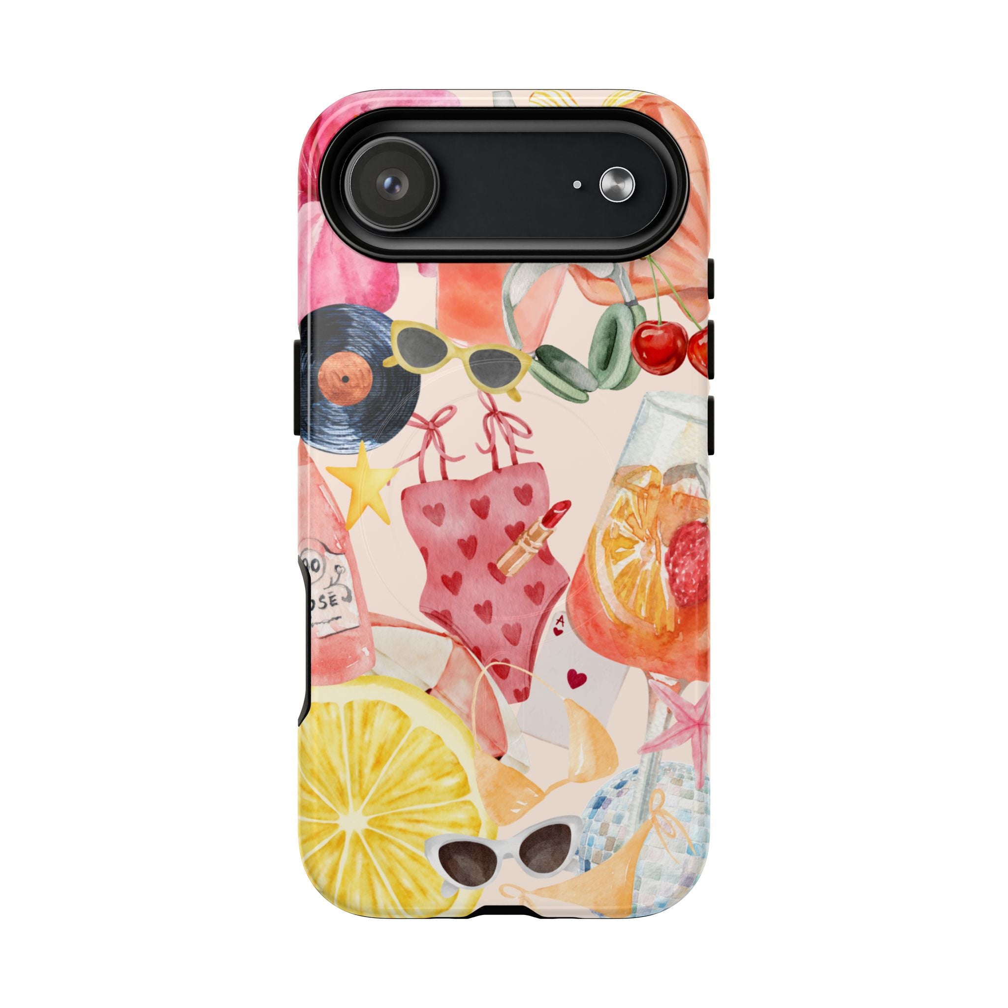 Tropical Summer Phone Case – Beach Drinks & Swimwear Magnetic Tough Case
