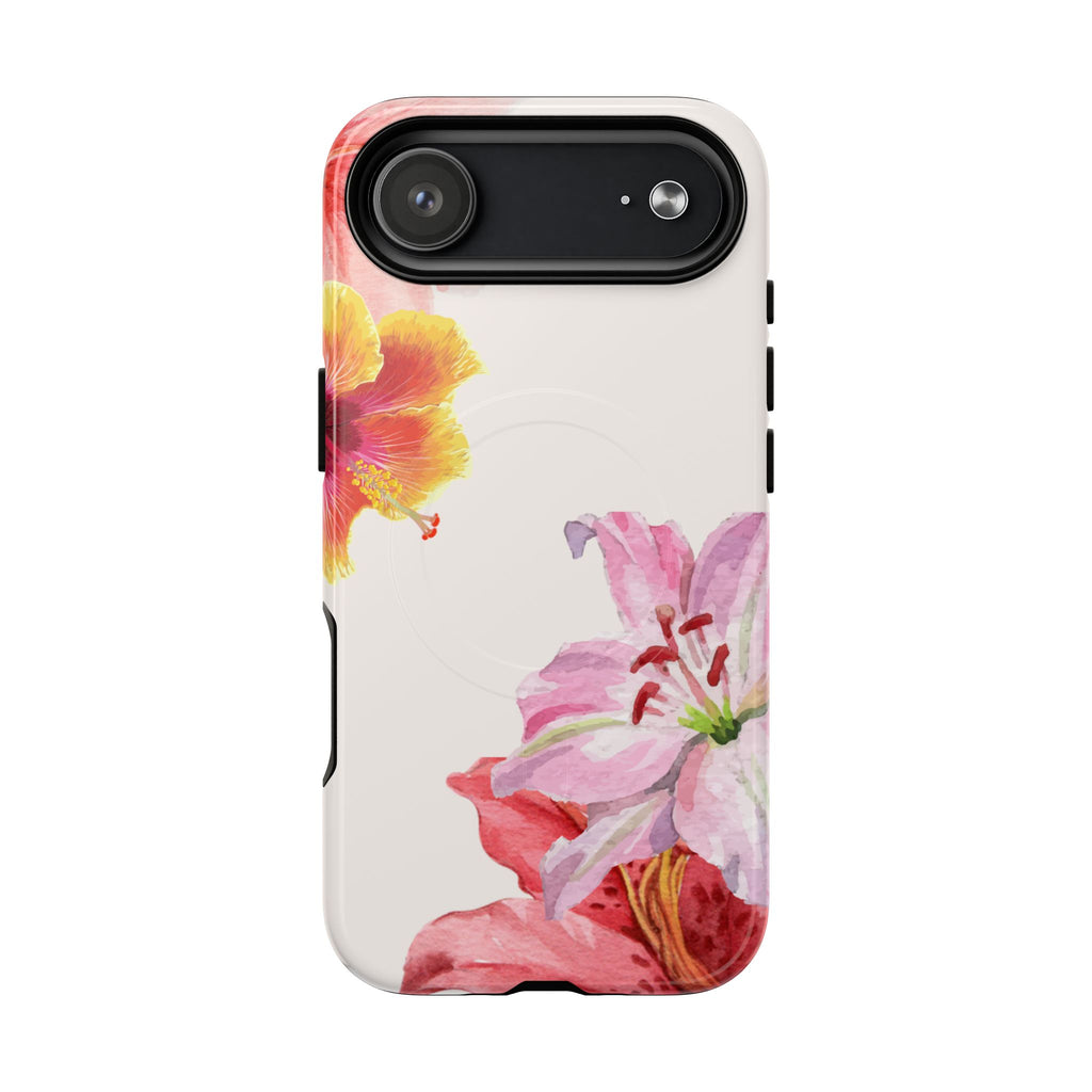 Floral Tough Magnetic Phone Case — Pink Lily Protection