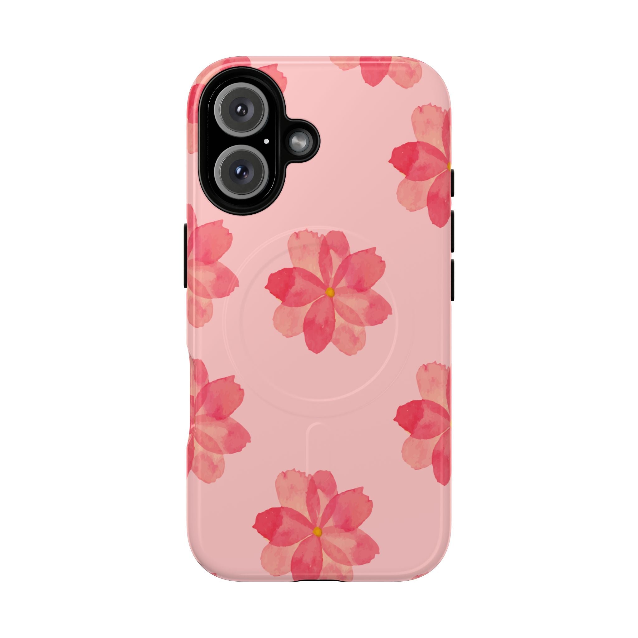 Pink Floral Tough Magnetic Phone Case — Sakura Blossom Protective Cover