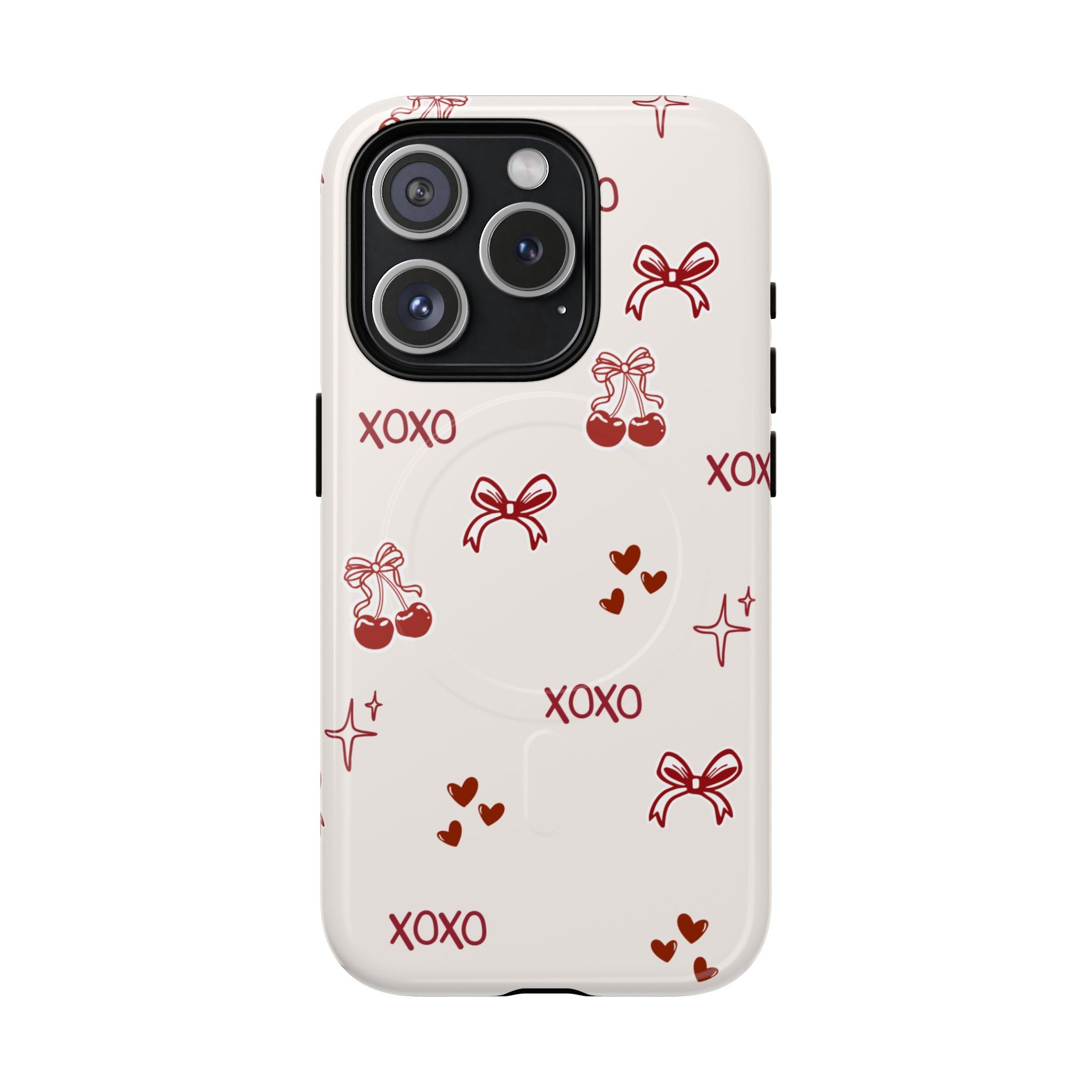 Pink Checker Heart Phone Case — Cute Protective Magnetic Case