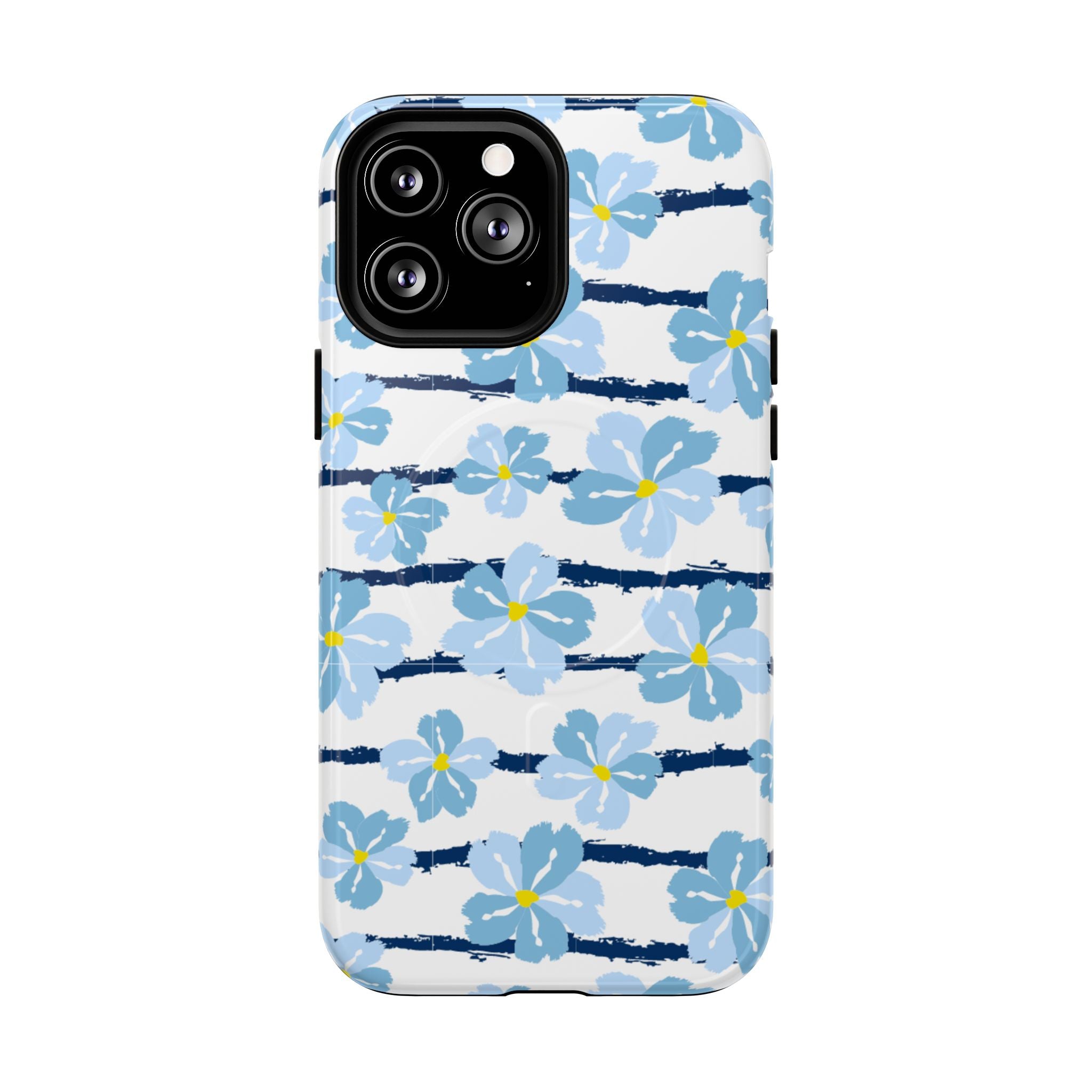 Floral Blue Tie-Dye Tough Magnetic Phone Case