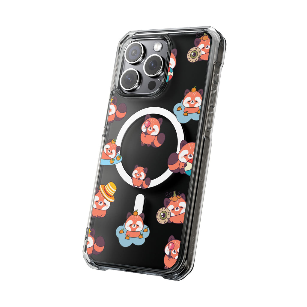Red Panda Pattern Clear MagSafe Phone Case — Magnetic Protective Case