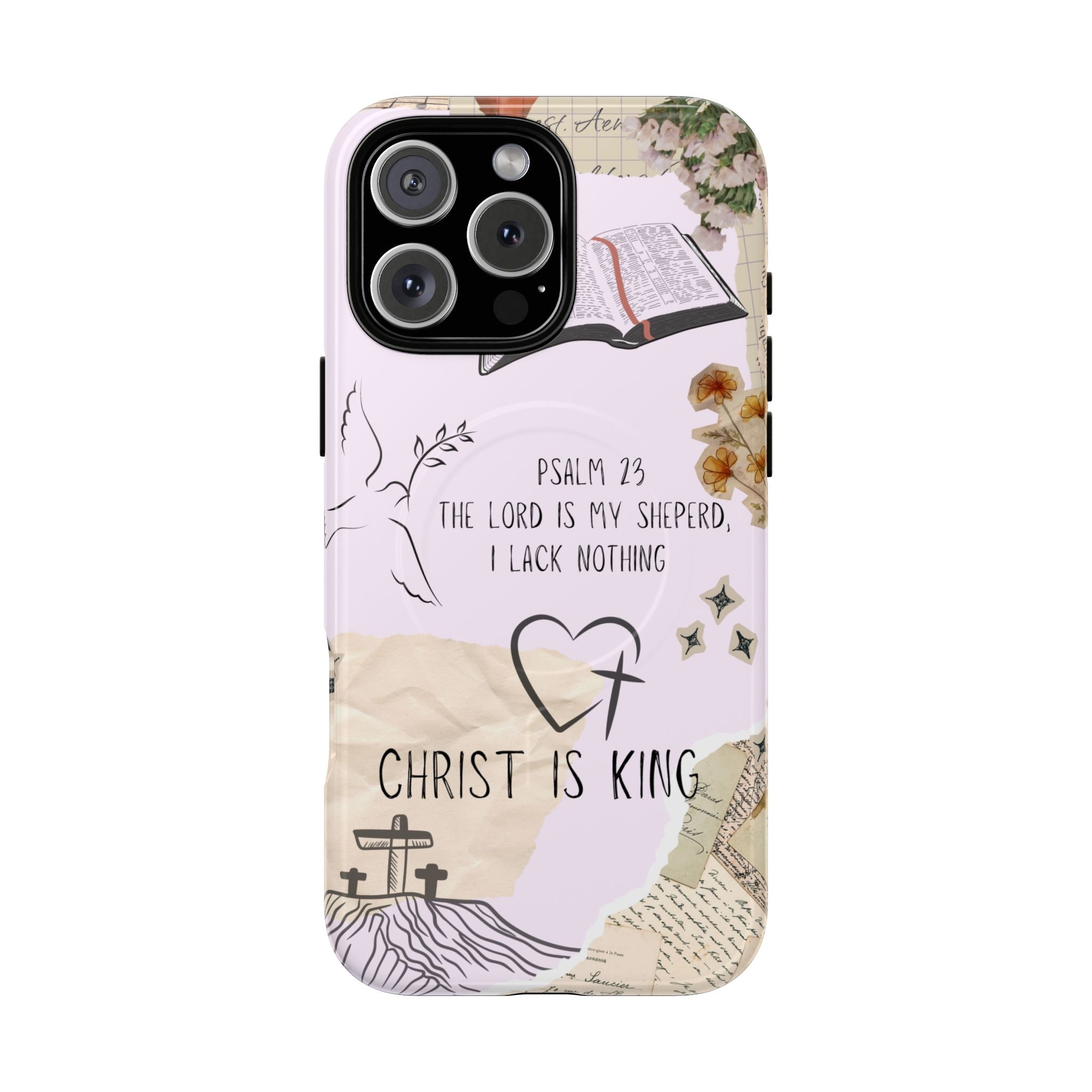 MagSafe Phone Case — "Christ Is King" Psalm 23 Tough Magnetic Case