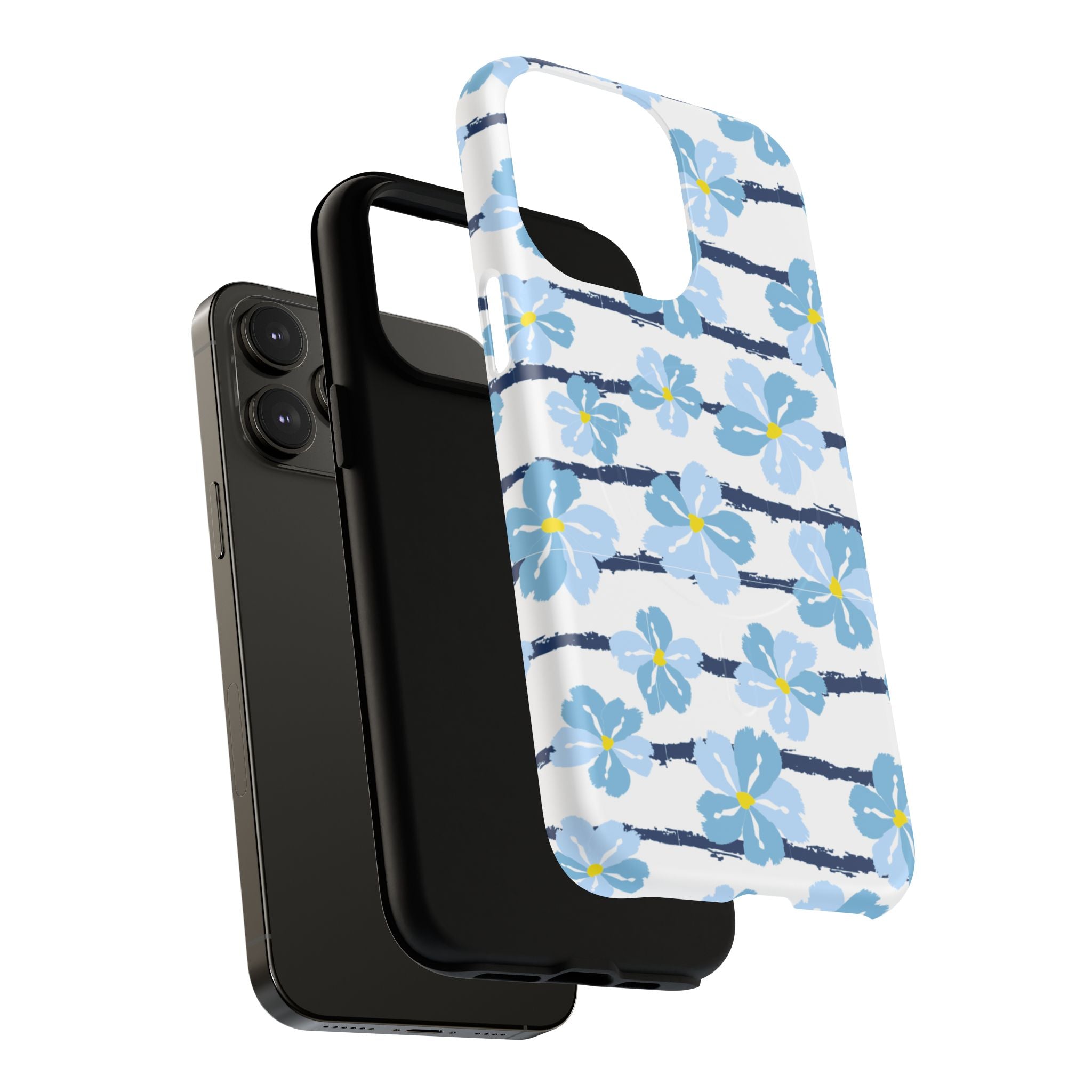 Floral Blue Tie-Dye Tough Magnetic Phone Case