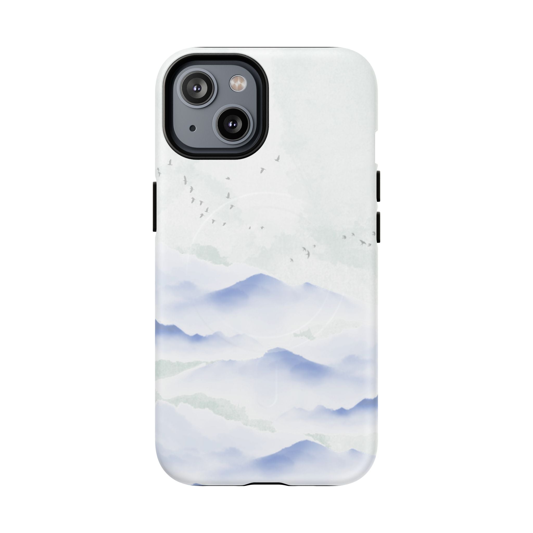 Magnetic Tough Phone Case — Serene Watercolor Mountain Design