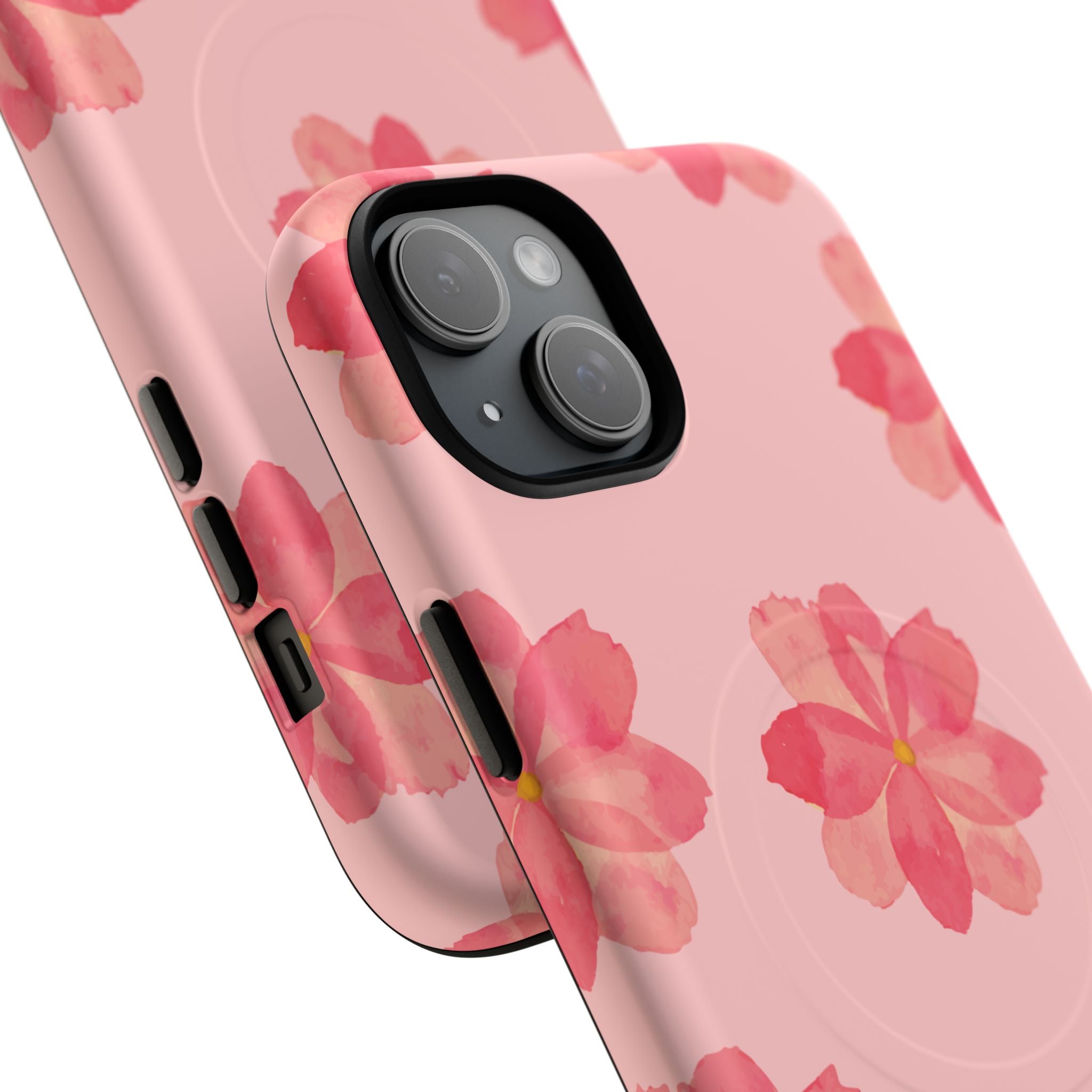 Pink Floral Tough Magnetic Phone Case — Sakura Blossom Protective Cover