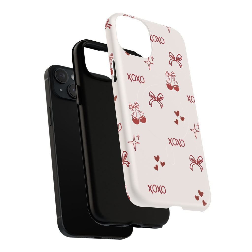 Pink Checker Heart Phone Case — Cute Protective Magnetic Case