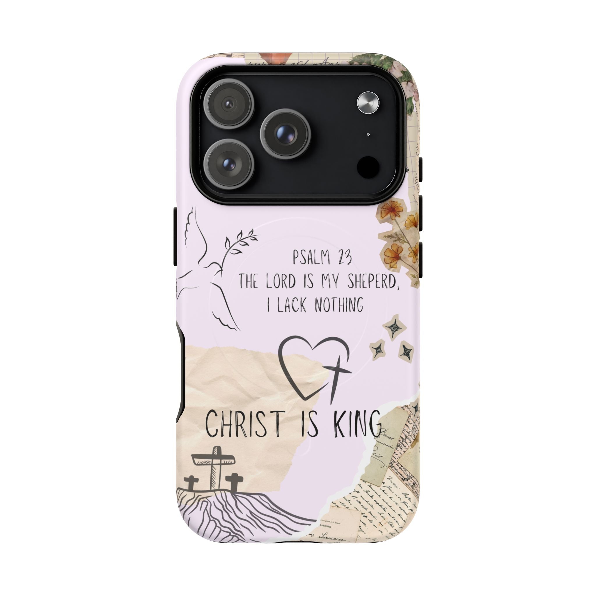 MagSafe Phone Case — "Christ Is King" Psalm 23 Tough Magnetic Case