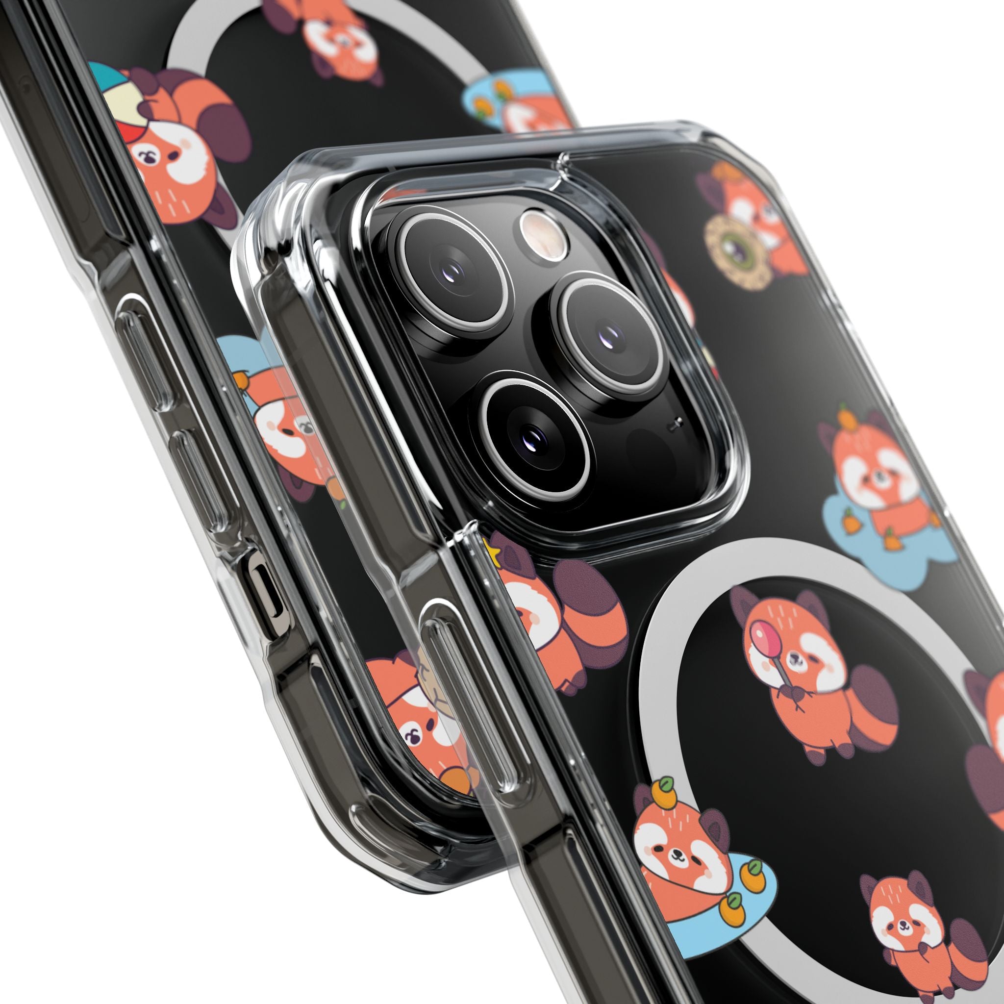 Red Panda Pattern Clear MagSafe Phone Case — Magnetic Protective Case