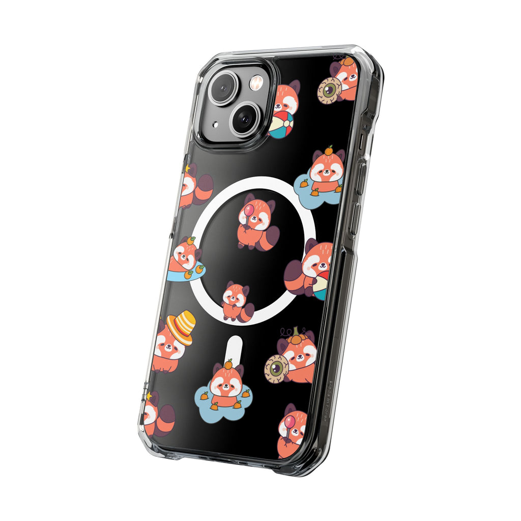 Red Panda Pattern Clear MagSafe Phone Case — Magnetic Protective Case