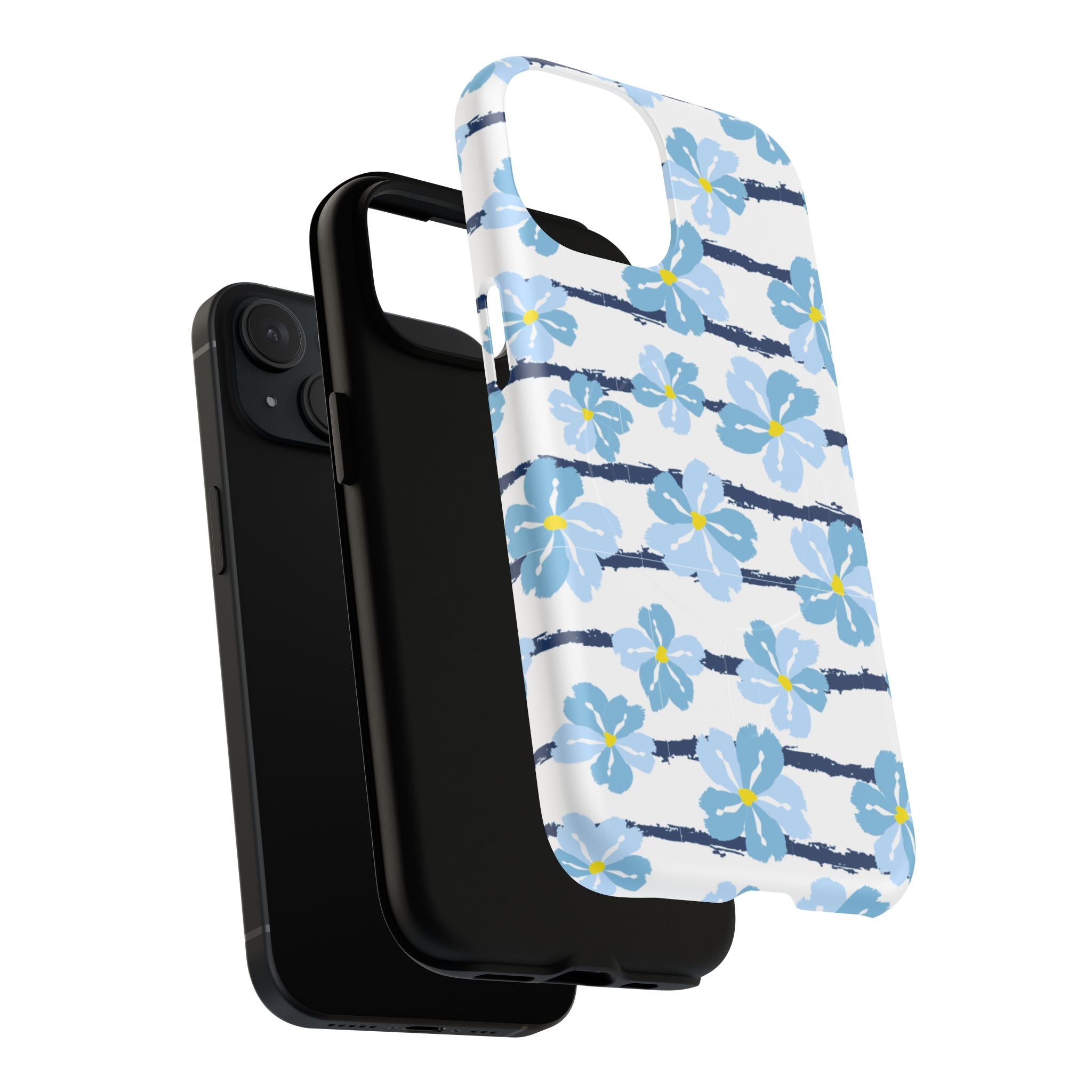 Floral Blue Tie-Dye Tough Magnetic Phone Case