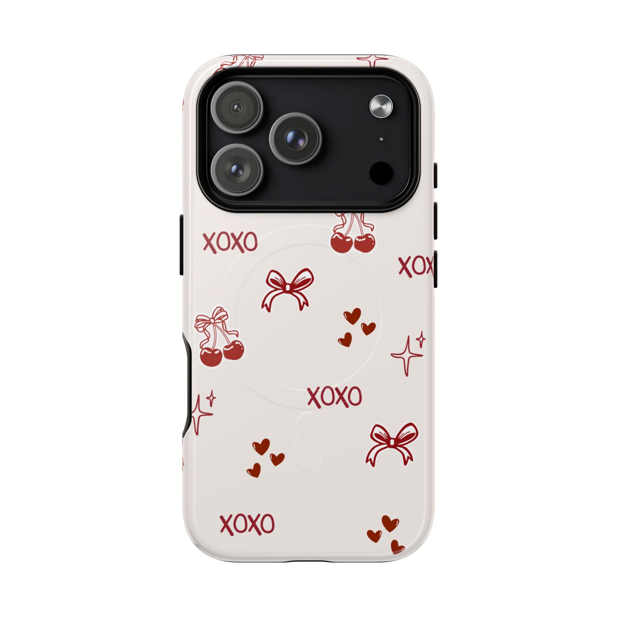 Pink Checker Heart Phone Case — Cute Protective Magnetic Case