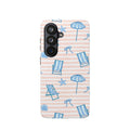 Beach Stripes Magnetic Impact Phone Case — Blue Chairs & Umbrellas