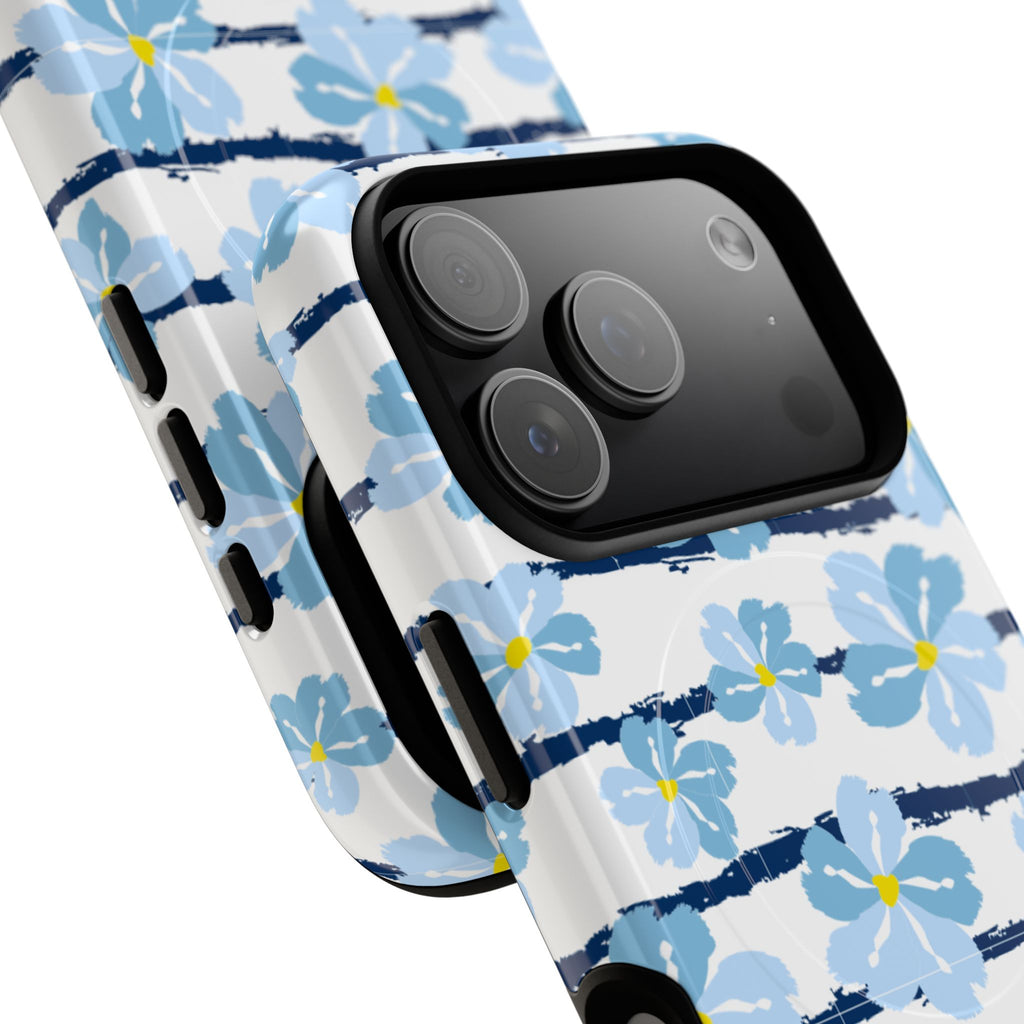 Floral Blue Tie-Dye Tough Magnetic Phone Case