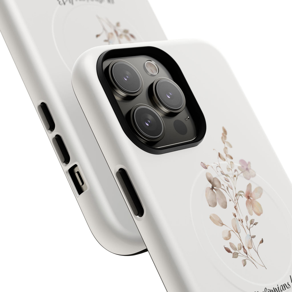 Floral Scripture Tough Magnetic Phone Case — “I Can Do All Things” Philippians 4:13