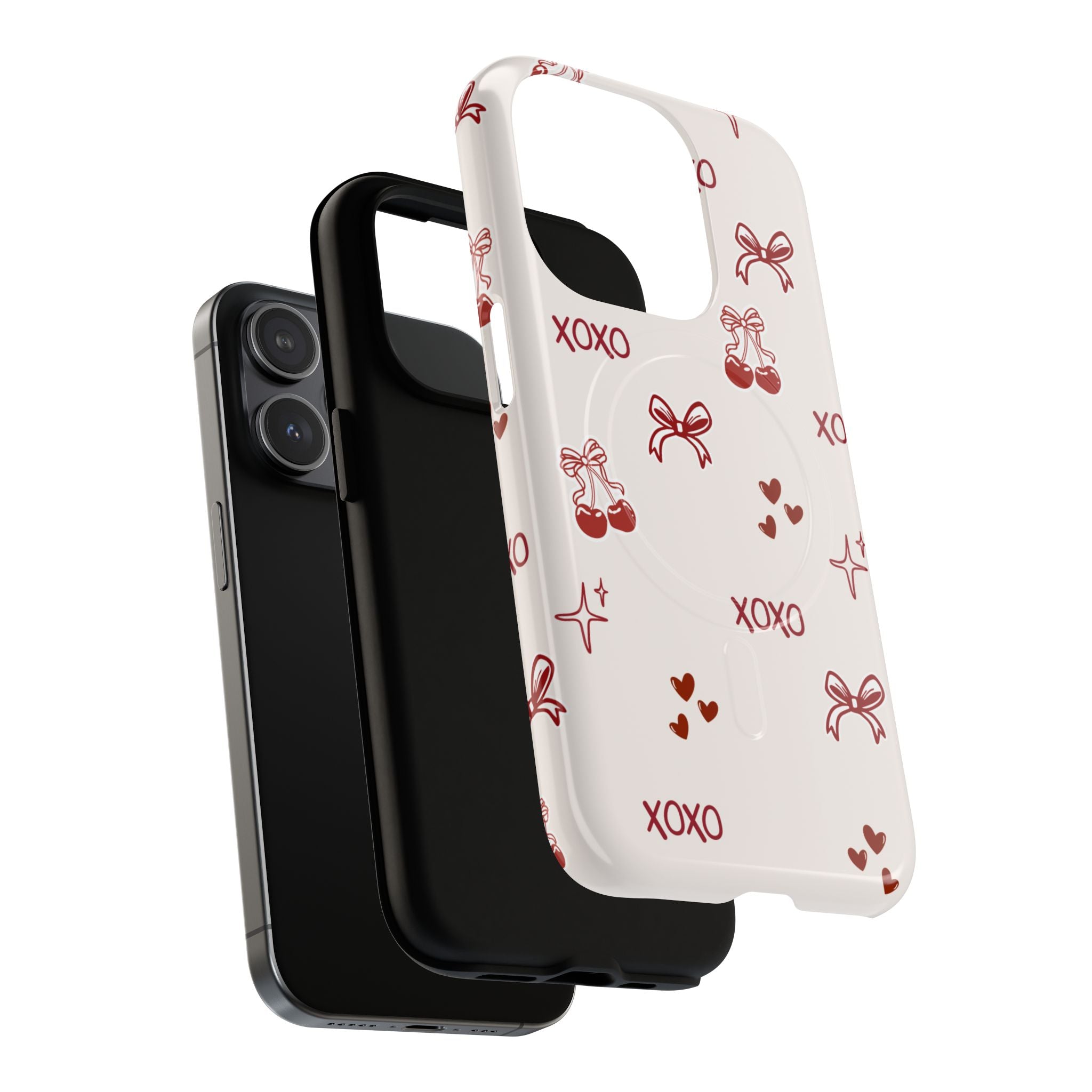 Pink Checker Heart Phone Case — Cute Protective Magnetic Case