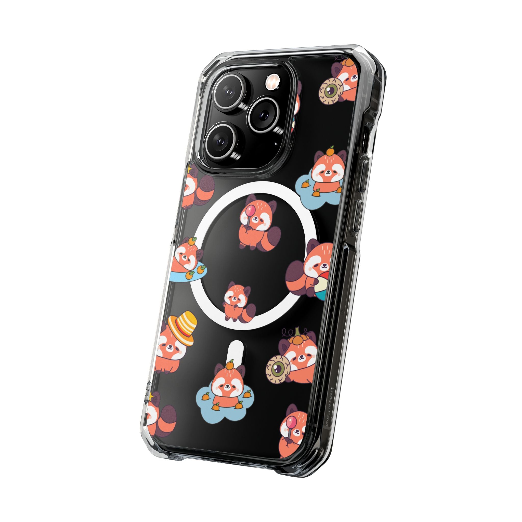 Red Panda Pattern Clear MagSafe Phone Case — Magnetic Protective Case