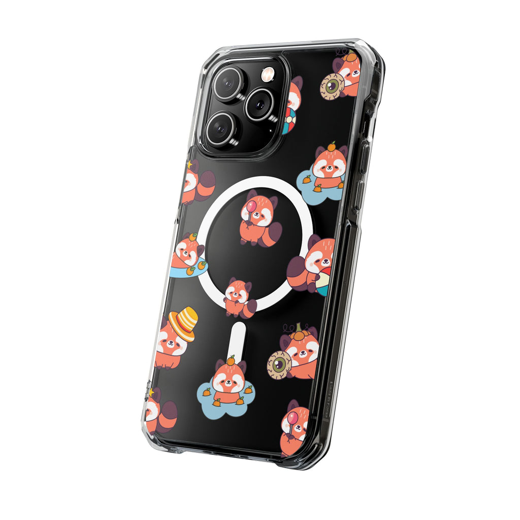 Red Panda Pattern Clear MagSafe Phone Case — Magnetic Protective Case