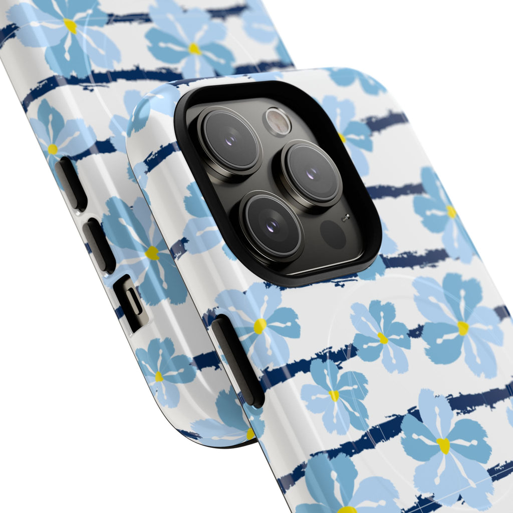 Floral Blue Tie-Dye Tough Magnetic Phone Case