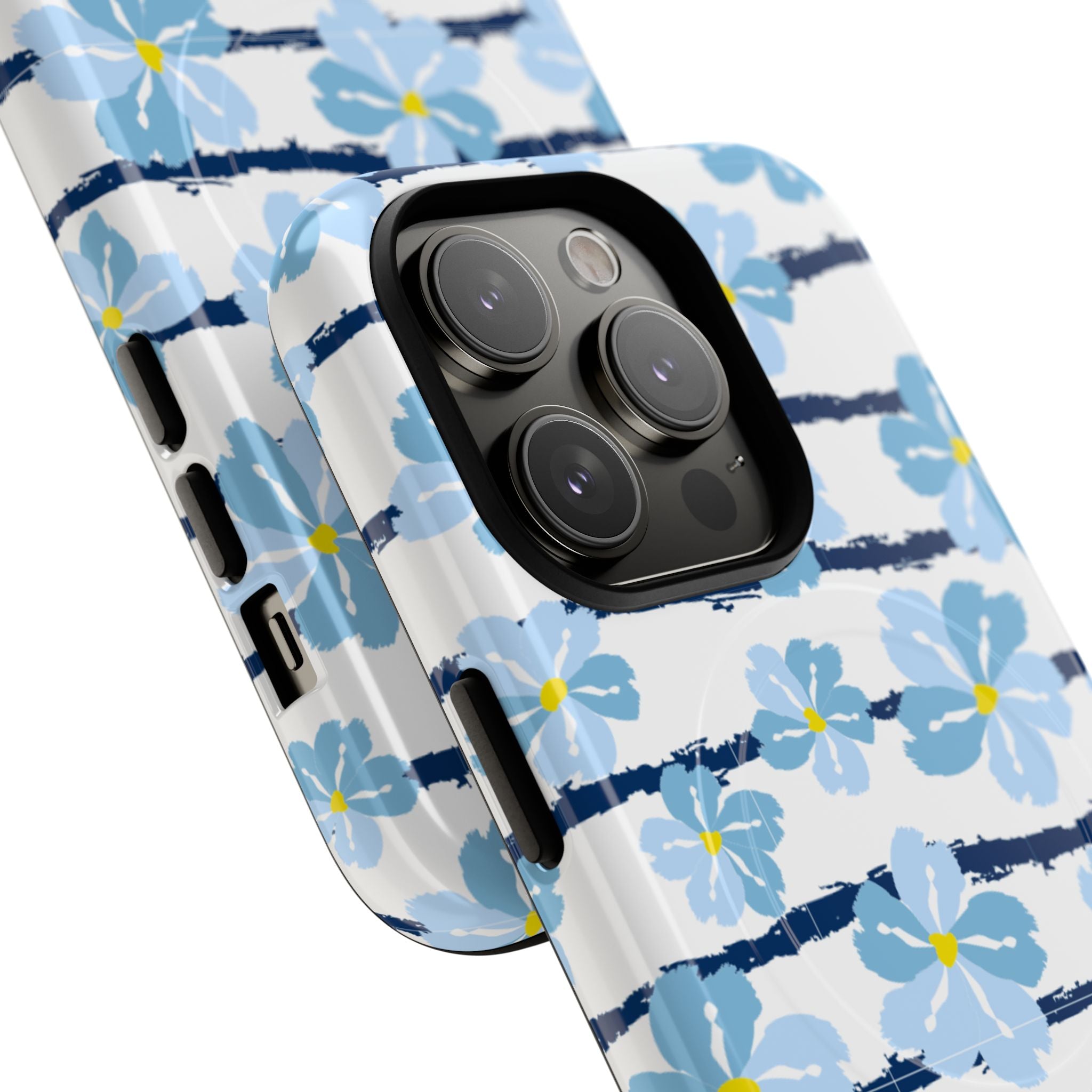 Floral Blue Tie-Dye Tough Magnetic Phone Case